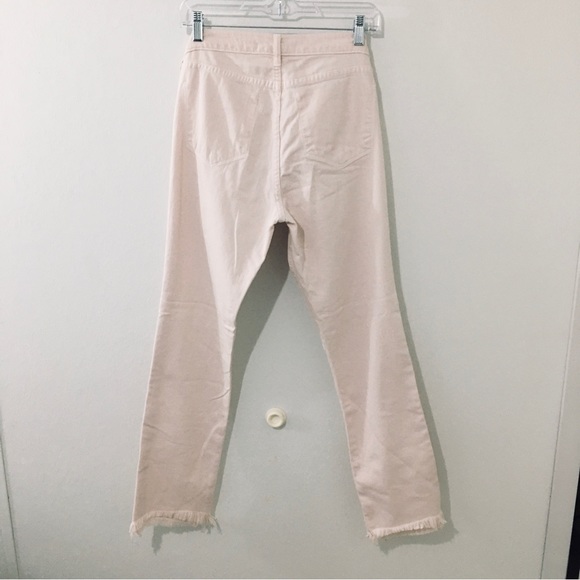 J Brand Christopher Kane Pink Lace Embellished Frayed Hem Jeans Straight Leg 30 - Picture 6 of 11